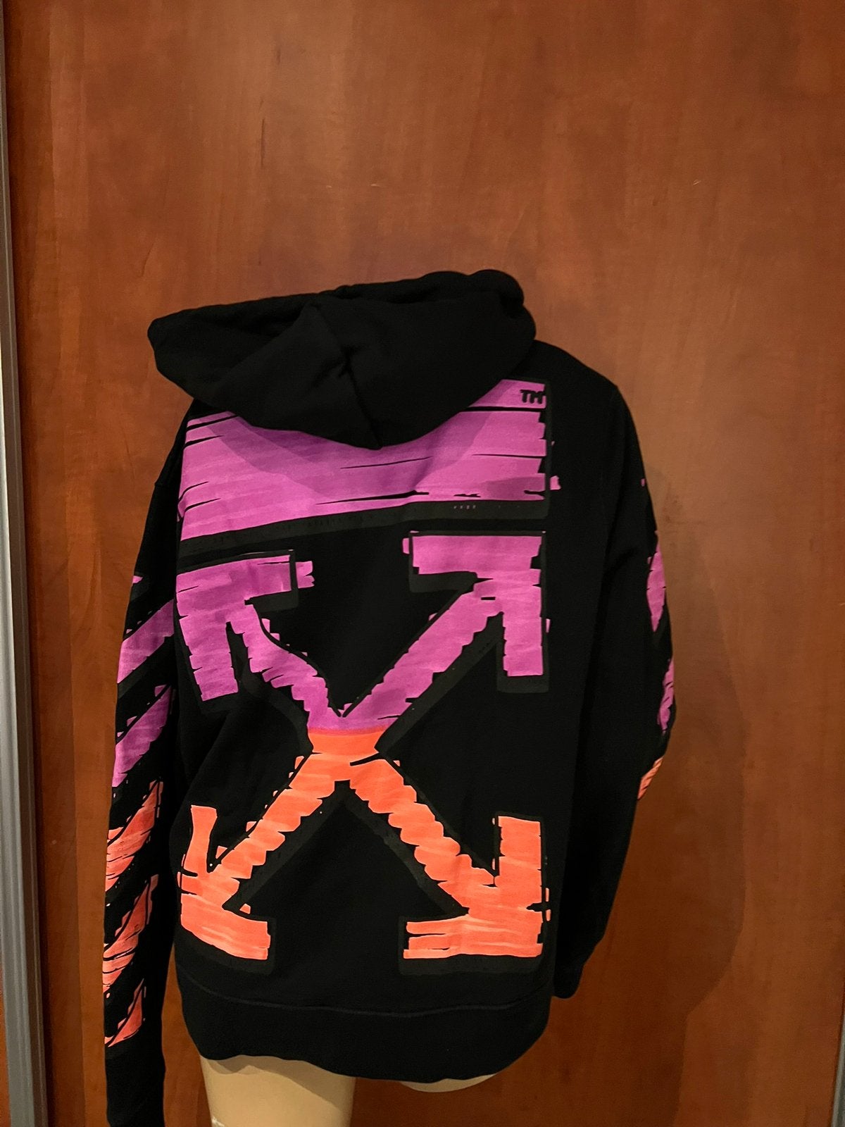 OFF-WHITE sweater met capuchon m origineel zgan, Maat 38/40 (M), Off-White, Zwart, B