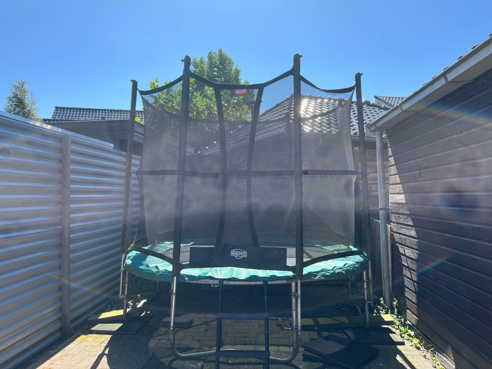 BERG Favorit Trampoline met Veiligheidsnet, Ophalen, Gebruikt