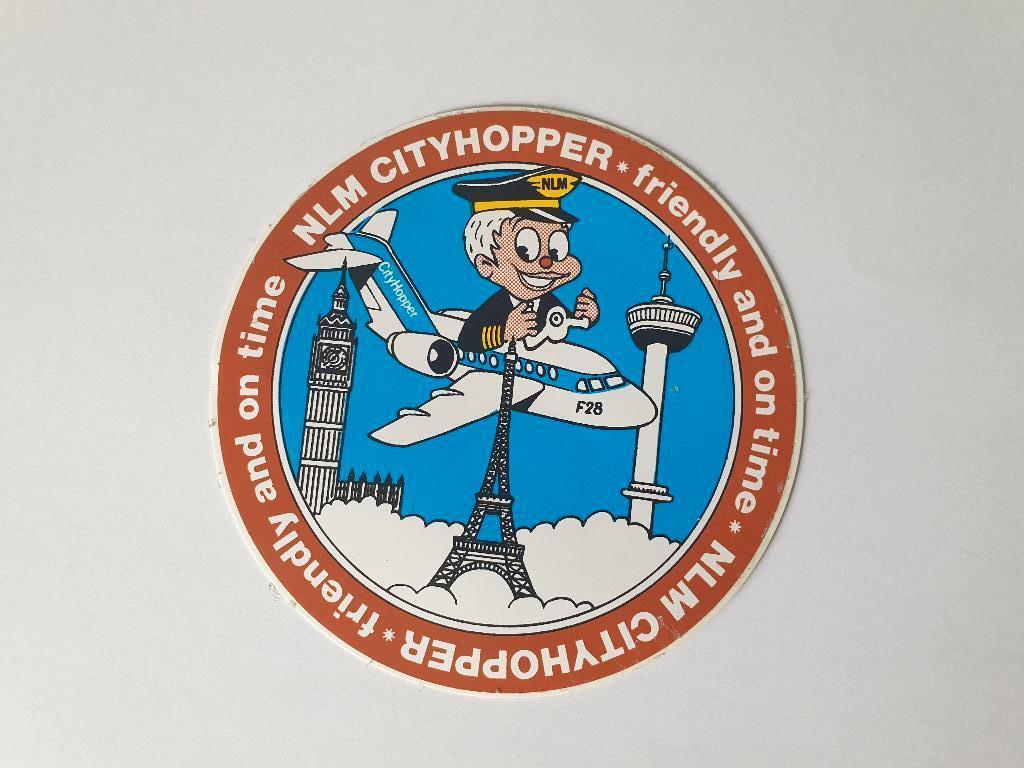 Sticker - NLM CityHopper - Luchtvaart (..), Ophalen of Verzenden, Zo goed als nieuw, Bedrijf of Vereniging