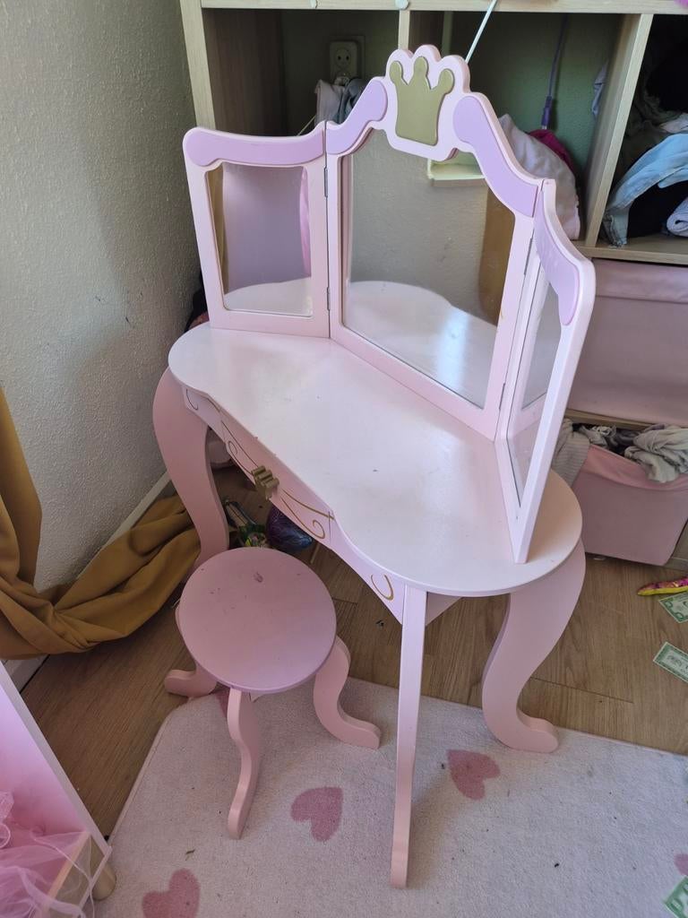 Kaptafel meisje prinses, Ophalen, Gebruikt, 100 tot 150 cm, 50 tot 100 cm
