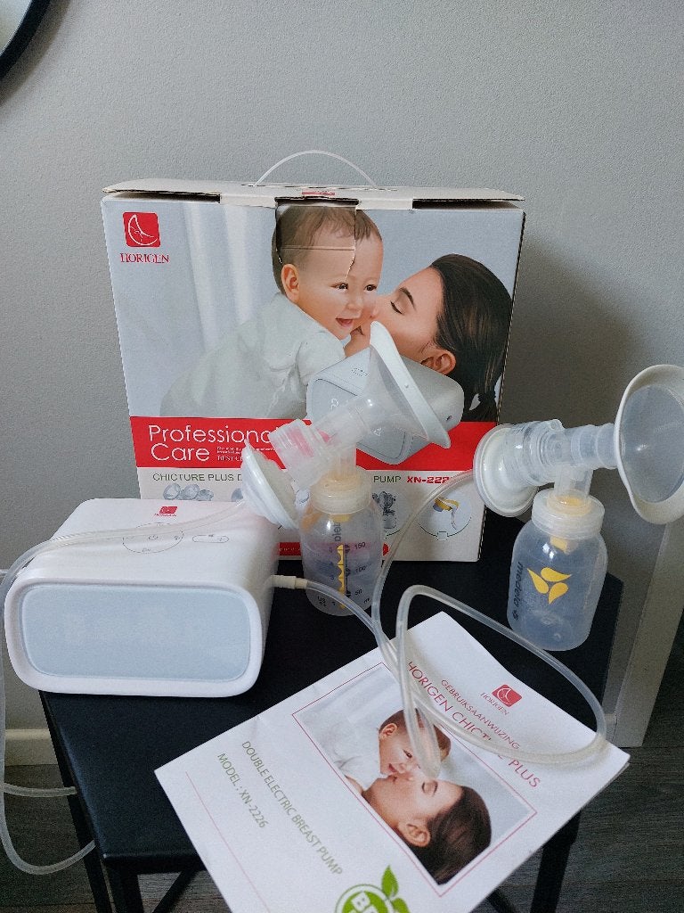 Automatische dubbele borstkolf, complete set, Ophalen, Inclusief tas, Gebruikt, Borstkolf