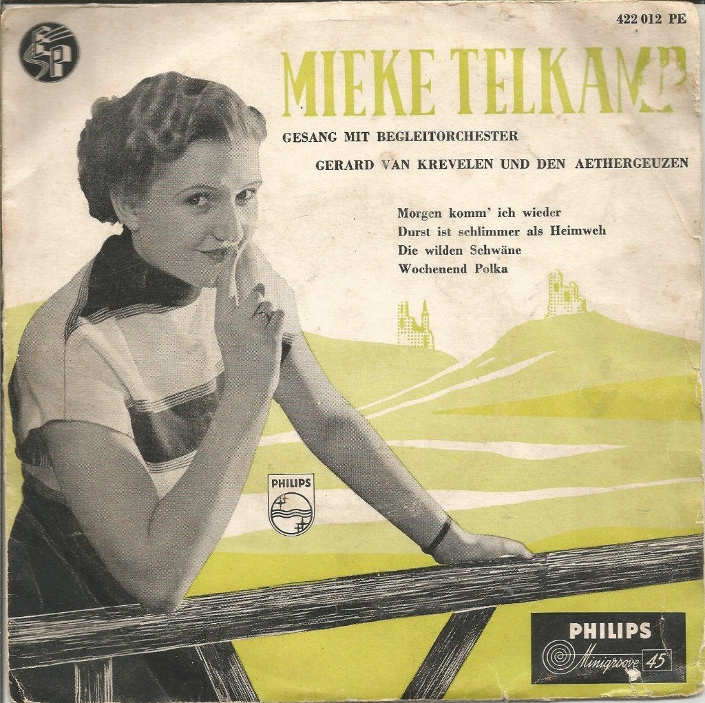 Mieke Telkamp – Morgen Komm' Ich Wieder + 3 (1955), Fotohoes, 7 inch, Ophalen of Verzenden, Zo goed als nieuw