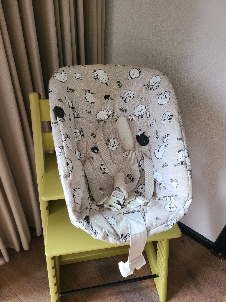 Newbornset stokke, Ophalen of Verzenden, Gebruikt, Meegroeistoel, Stoelverkleiner