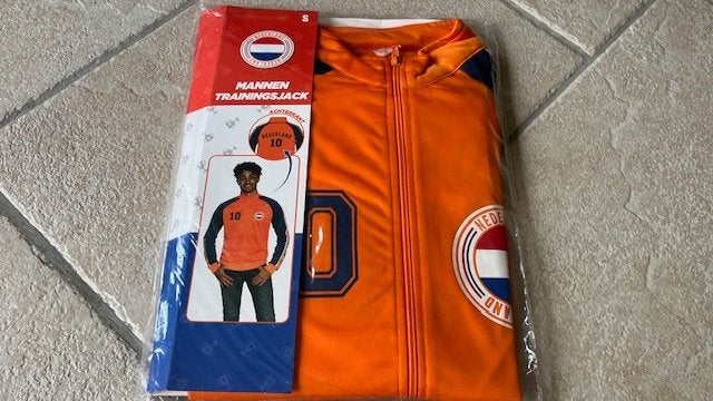 Trainingsjasje oranje maat S Nederland nieuw in verpakking, Ophalen of Verzenden, Nieuw, Oranje