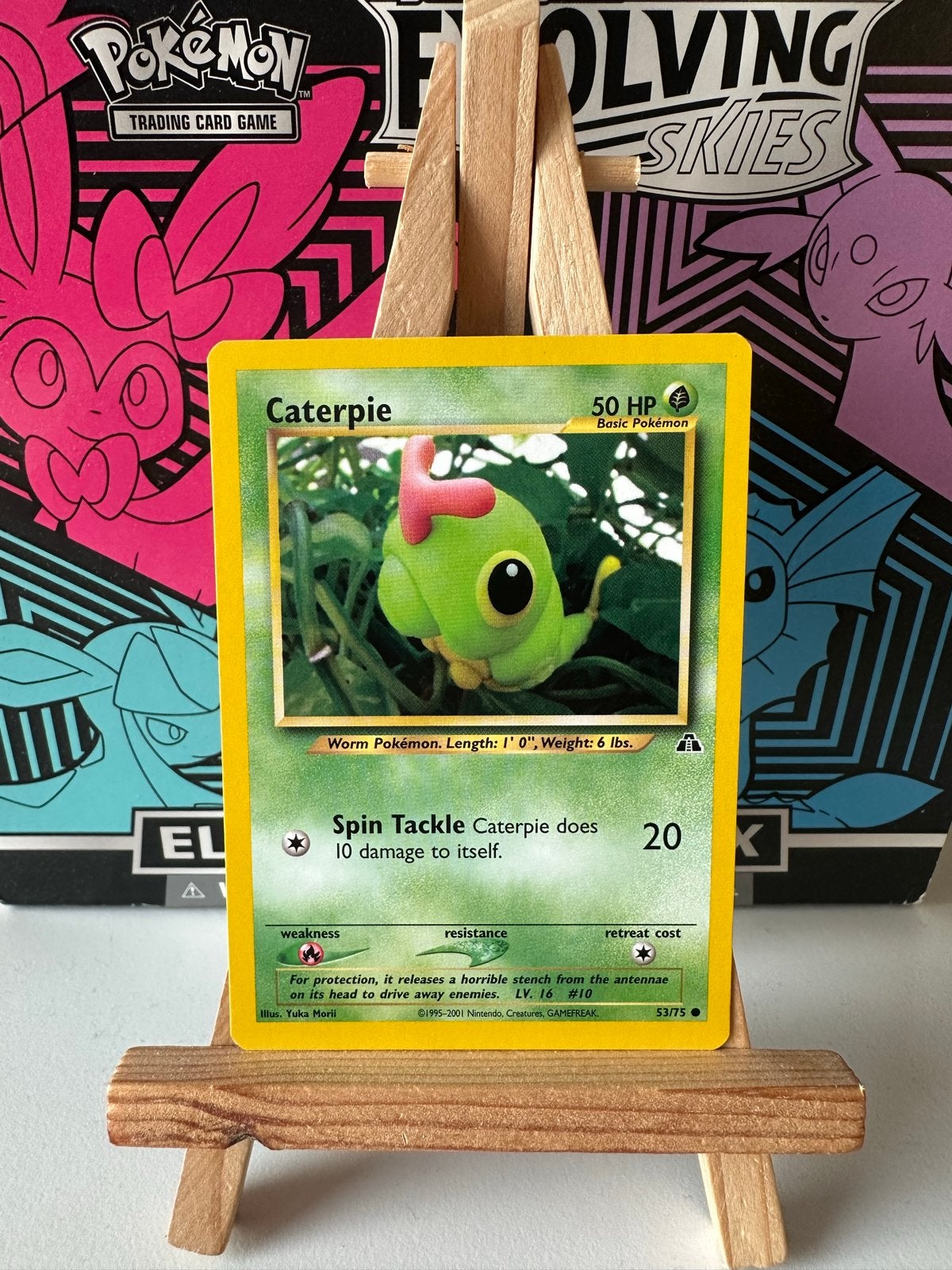 Caterpie 53/75 Neo Destiny Vintage Pokémon Kaart NM, Ophalen of Verzenden, Zo goed als nieuw, Losse kaart