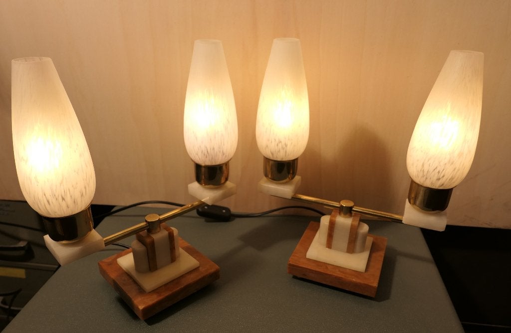 Een paar antieke bureau/schoorsteenmantel lampen ., Ophalen of Verzenden