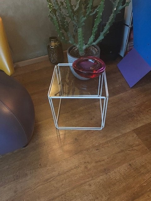 vintage design Max Sauze bijzettafeltje, Huis en Inrichting, Tafels | Bijzettafels, Ophalen, Minder dan 45 cm, Minder dan 55 cm
