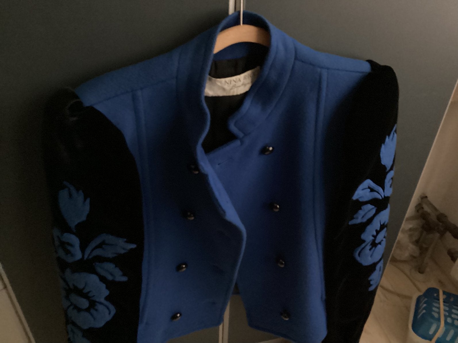 Wollen, kort jasje, Blauw, Jasje, Gedragen, Ophalen
