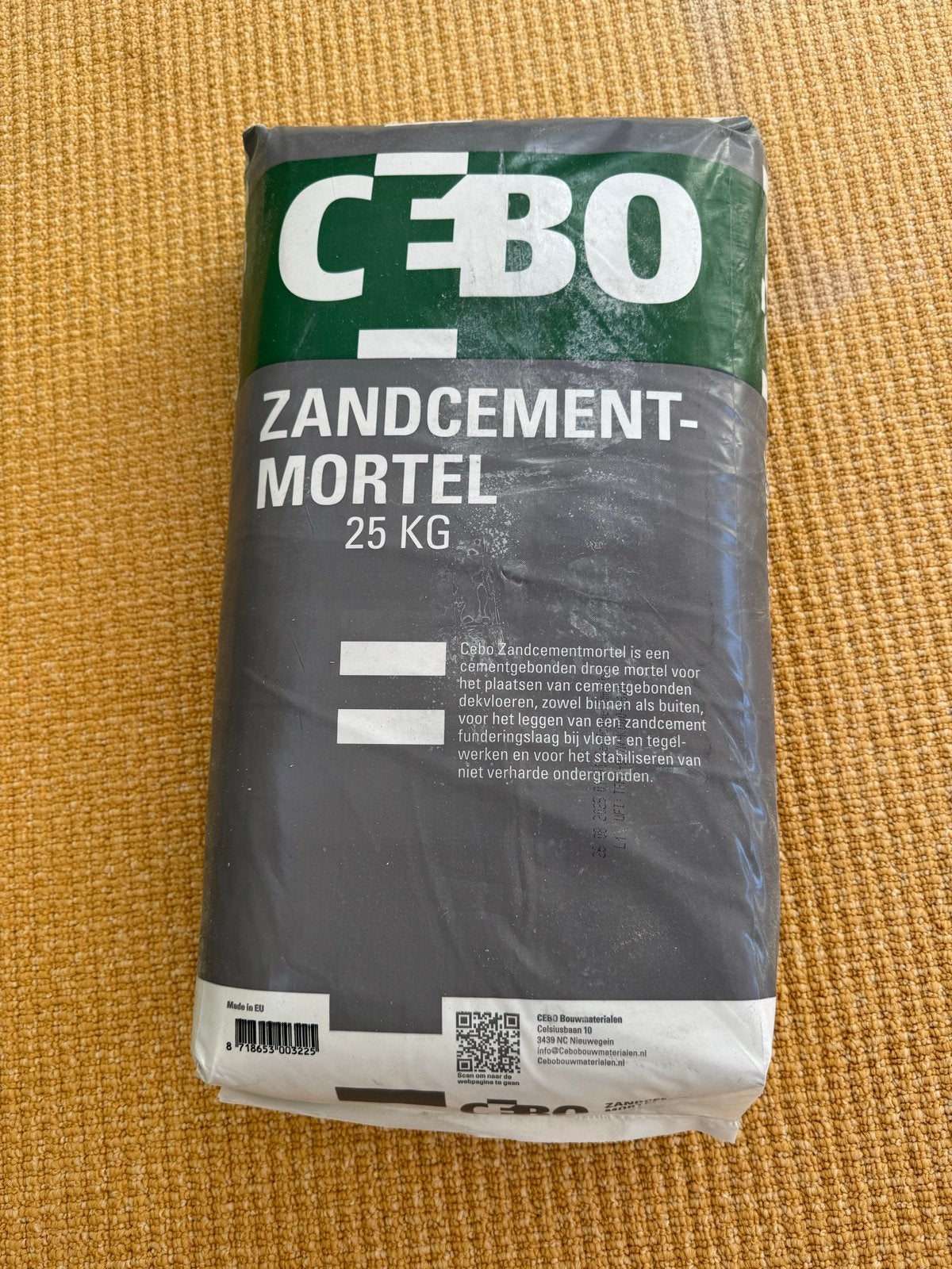 CEBO Zandcementmortel 25 KG - Nieuw, Ophalen of Verzenden, Nieuw