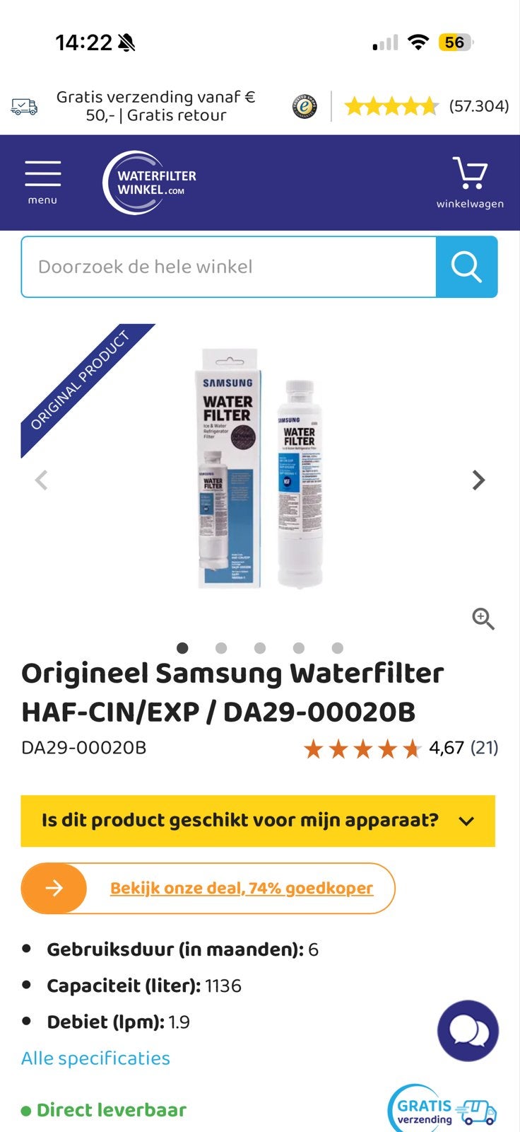 Samsung Waterfilter  DA97-08006A-1 HAF-CIN/EXP / DA29-00020B, Ophalen, Nieuw