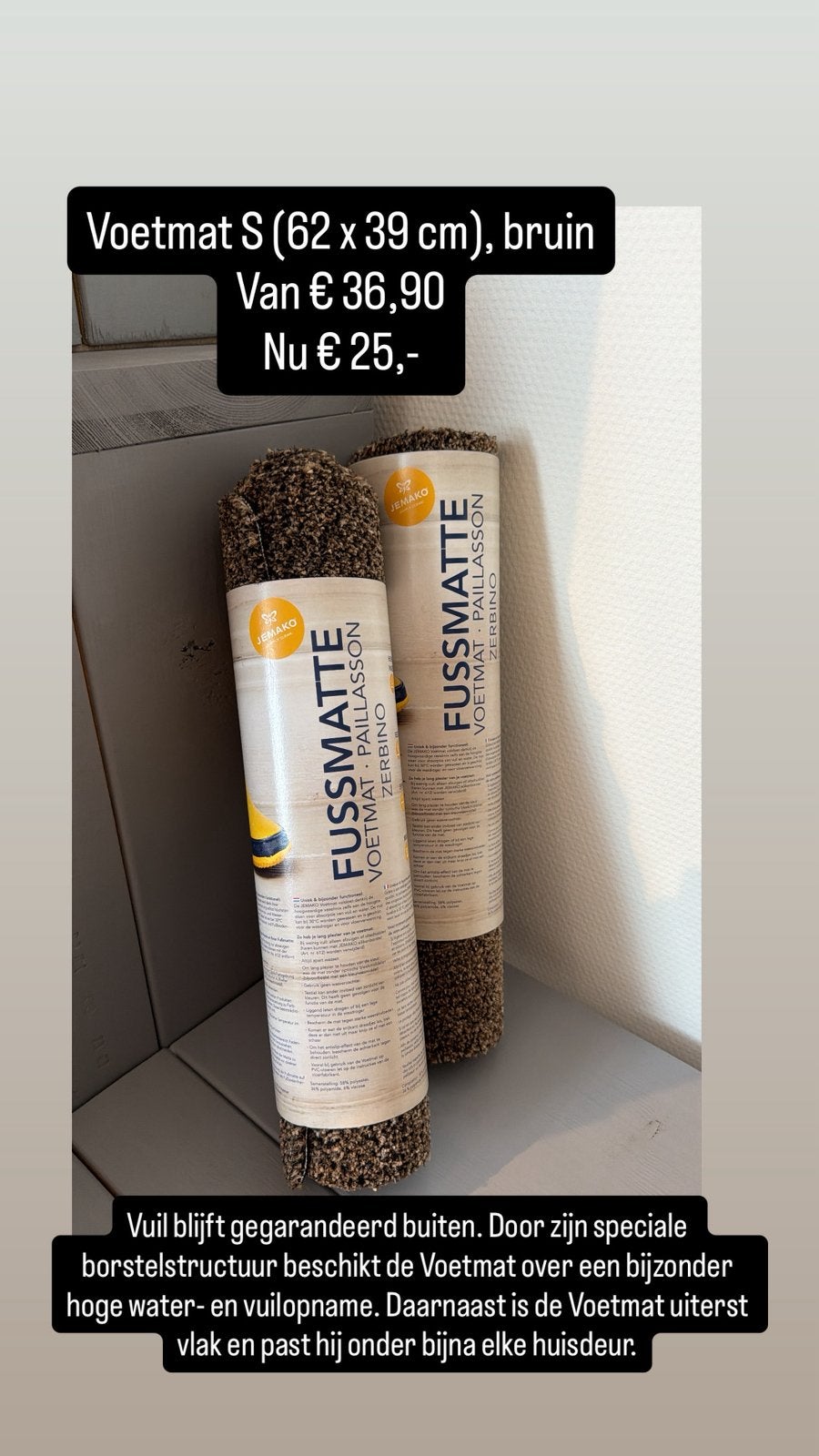 Nieuwe JEMAKO Voetmat S (62x39 cm) - Bruin, Ophalen of Verzenden, Nieuw, Bruin