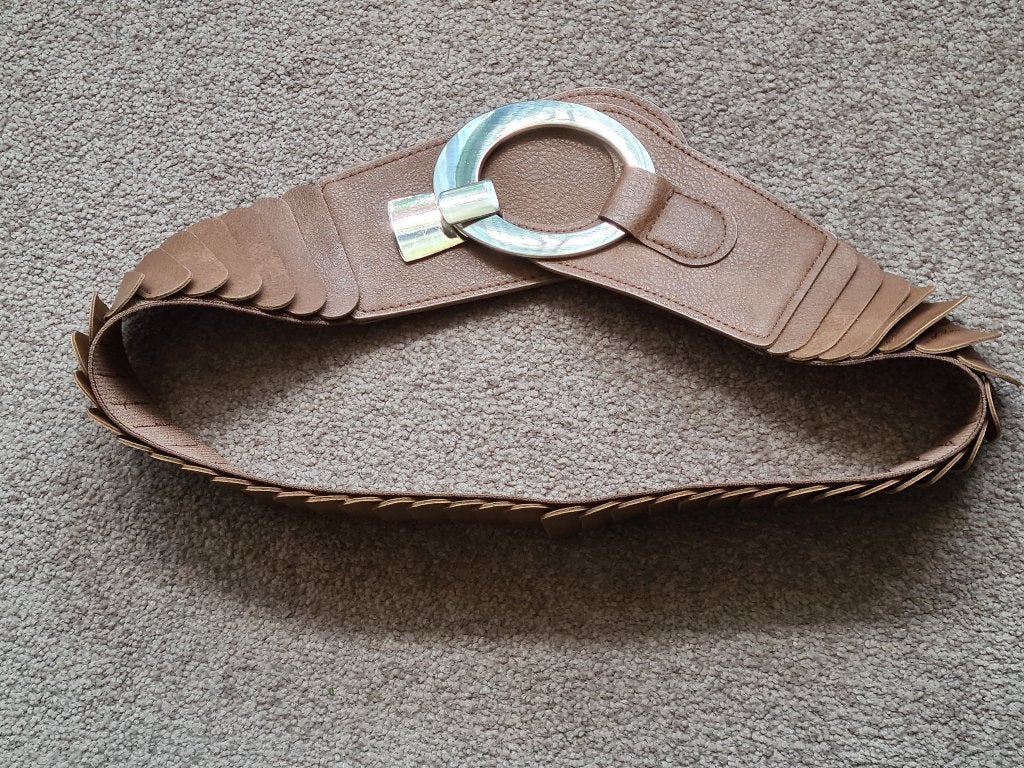 Riem beige rekbaar, Kleding | Dames, Riemen en Ceinturen, Overige kleuren, 5 cm of meer, Echt leder, Tailleriem
