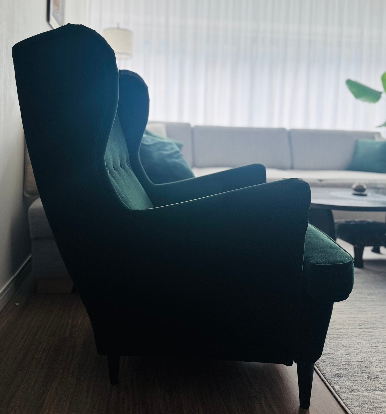Strandmon ikea fauteuils, Huis en Inrichting, Fauteuils, Ophalen, Gebruikt, 75 tot 100 cm, Stof