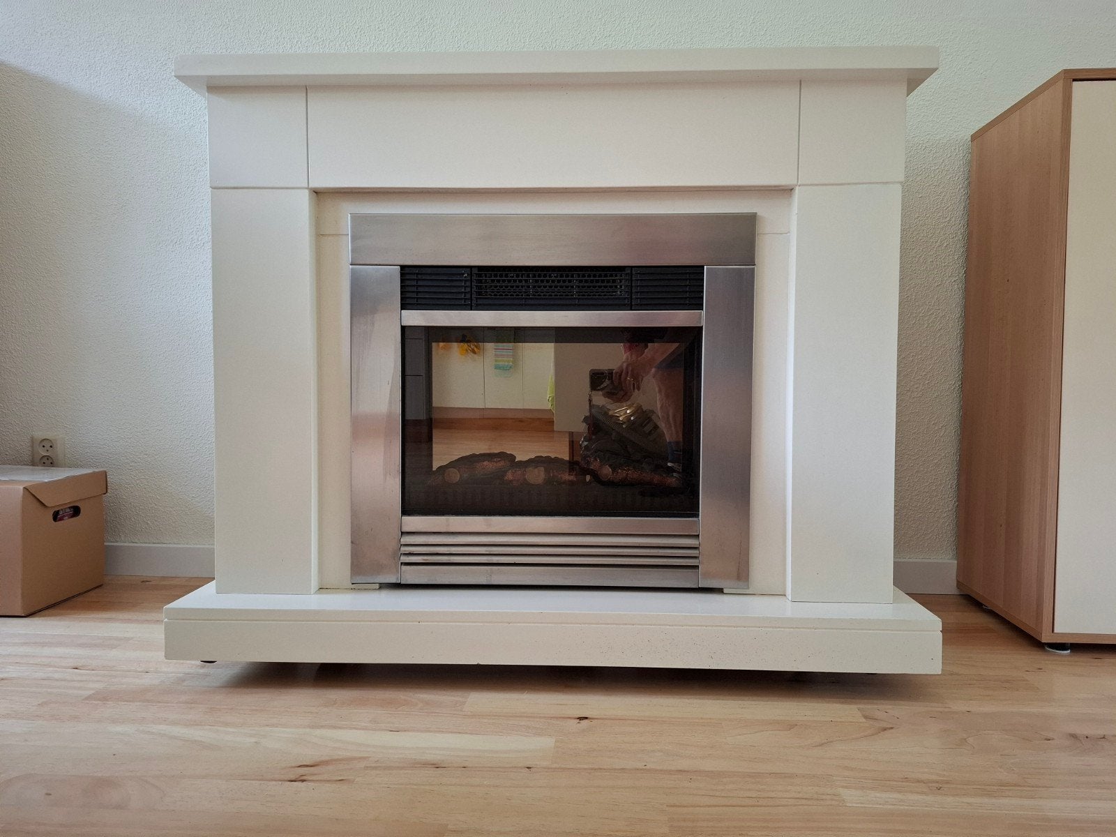 Haard met ombouw, Huis en Inrichting, Haarden, Ophalen, Gebruikt, Vrijstaande haard, Elektrische haard