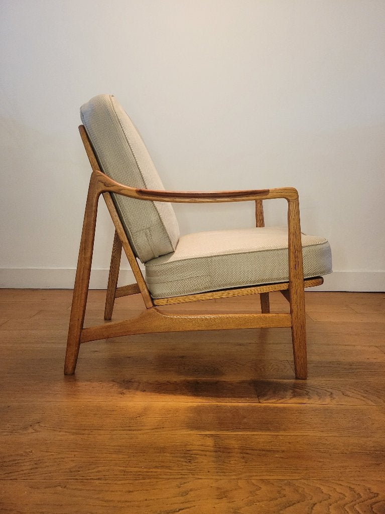 Fauteuil van Tove & Edvard Kindt Larsen voor France, Ophalen, Gebruikt, 75 tot 100 cm, Stof