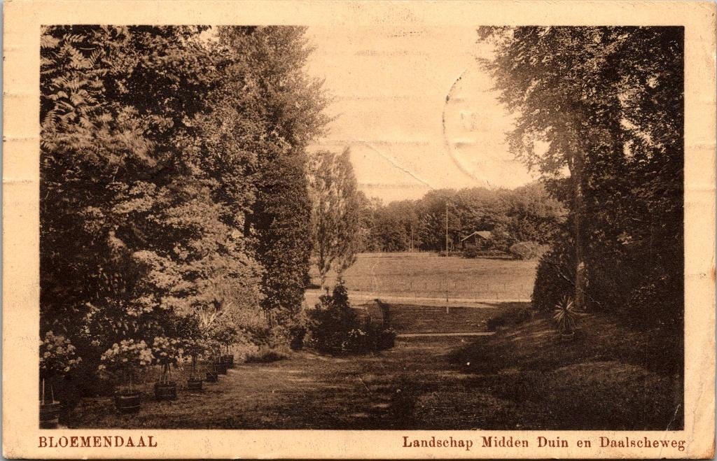 Landschap Midden Duin en Daalscheweg - Bloemendaal (1920), Verzenden, Voor 1920, Gelopen, Noord-Holland