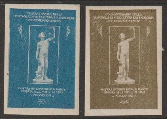 Italië cinderella's internationale wijnbeurs Veneto mei '27, Postzegels en Munten, Ophalen of Verzenden, Postfris