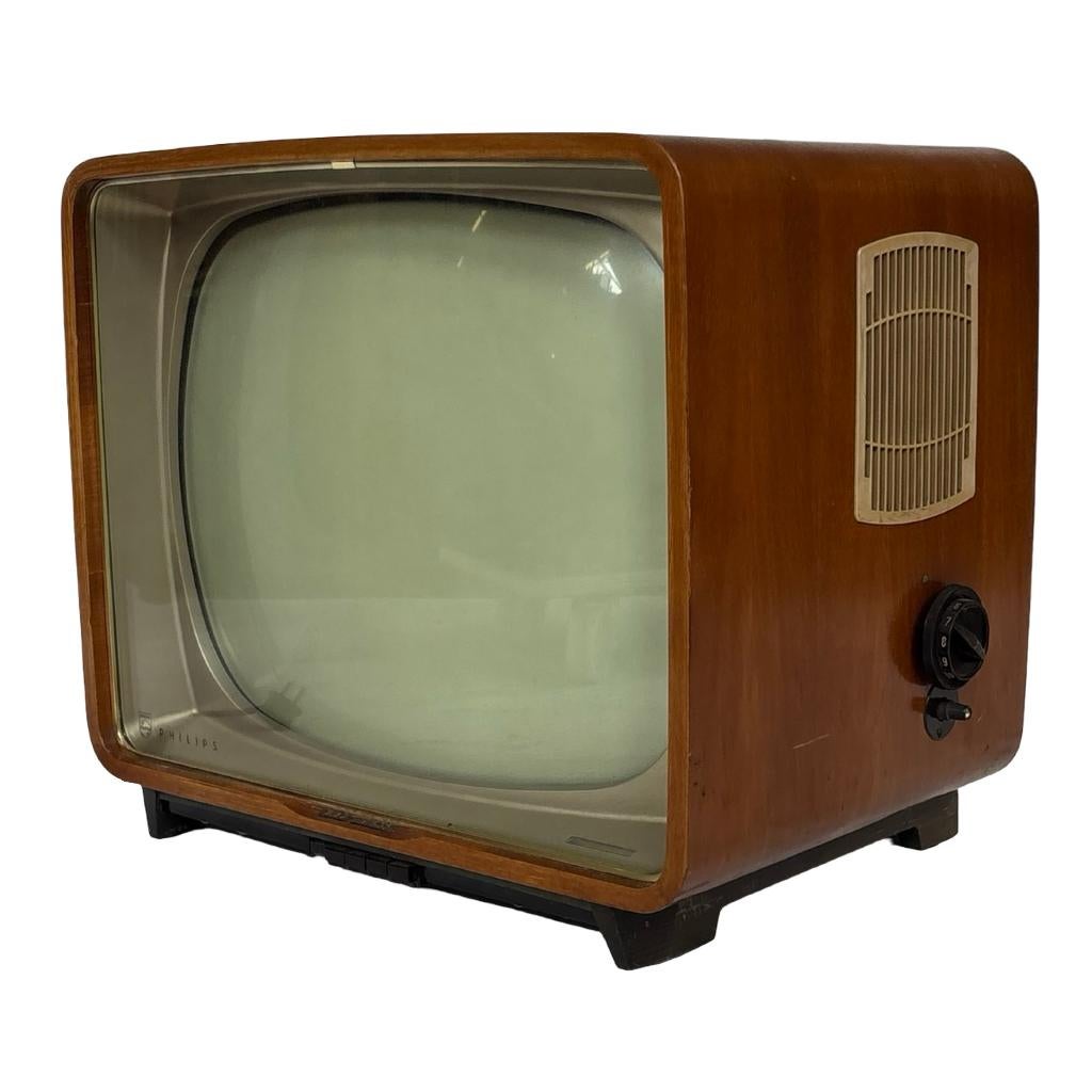 Vintage Philips tv teakhout jaren 60, Audio, Tv en Foto, Vintage Televisies, Ophalen, Philips, Gebruikt, Philips