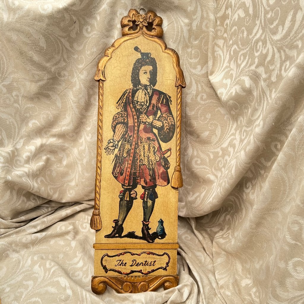 Italy XL vintage wandplaquette Florentijns “Dentist” 75 x 22, Antiek en Kunst, Ophalen of Verzenden