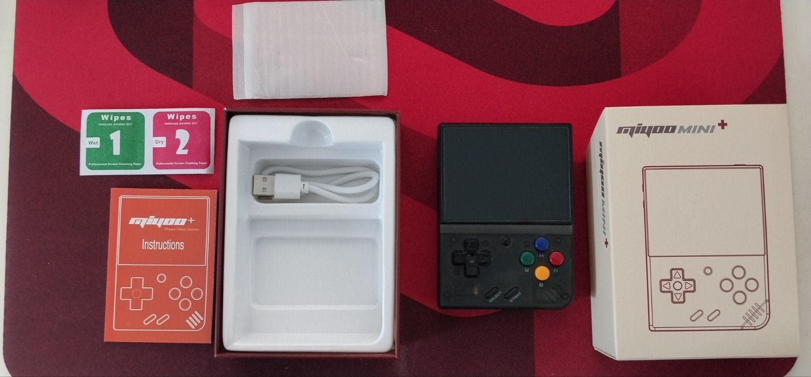 Miyoo Mini Plus + 64gb Sandisk MicroSD kaart + OnionOS, Met games, Overige modellen, Zwart, Ophalen of Verzenden