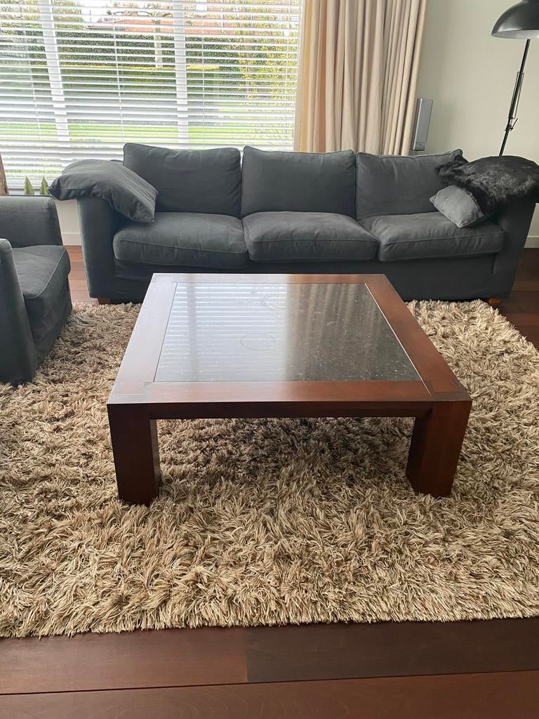 Salontafel met marmer blad, Ophalen, Vierkant, Zo goed als nieuw, Modern