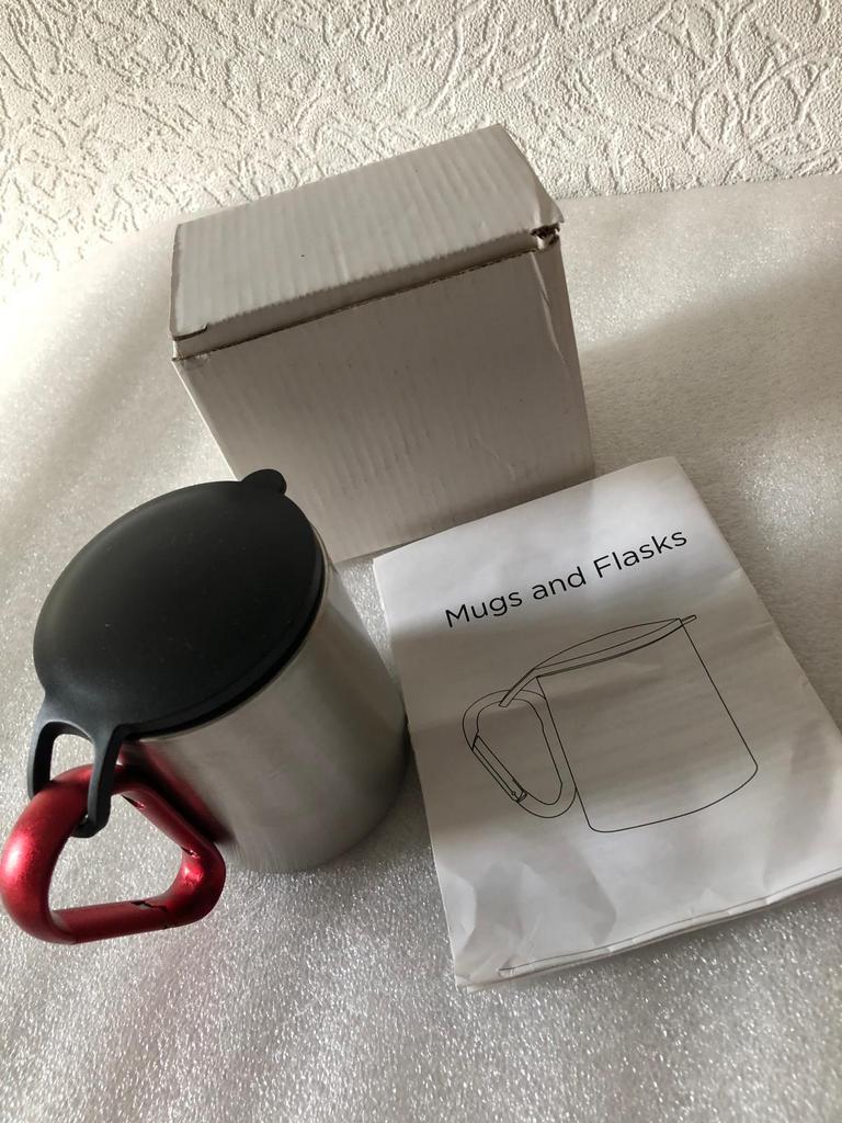MUGS & FLASK - RVS -  7 x 8,5 CM, Overige materialen, Ophalen of Verzenden, Zo goed als nieuw, Overige stijlen