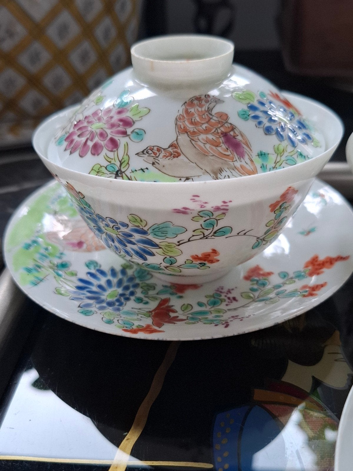 Antieke Gaiwan Japans eierporselein, Ophalen of Verzenden