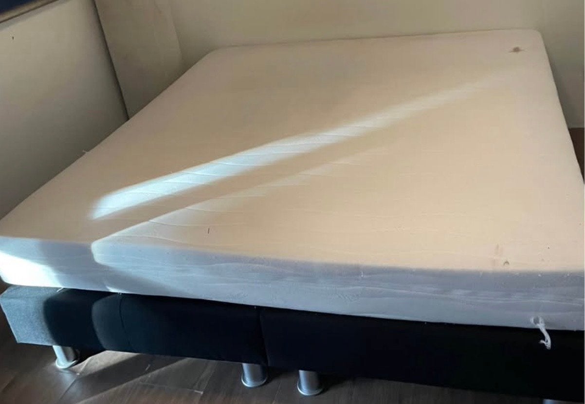 Zwarte boxspring 180x200 cm, Ophalen, Gebruikt, Zwart, Tweepersoons