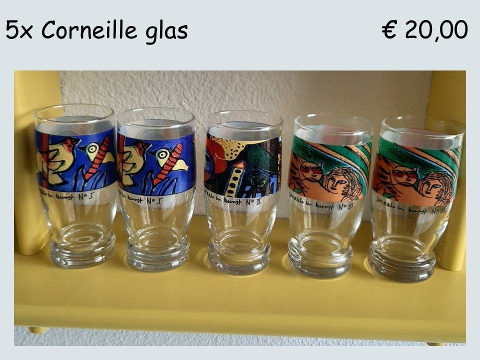 5 Corneille glazen, Ophalen, Zo goed als nieuw, Frisdrankglas