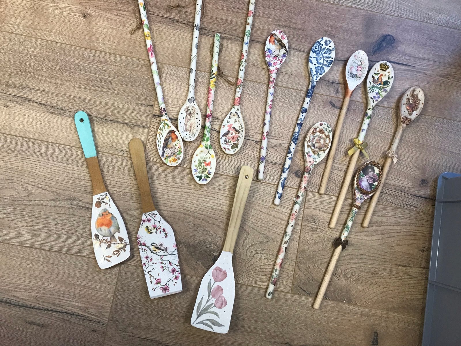 Handgemaakte decoratieve houten lepels en spatels, Overige typen, Hout, Nieuw, Ophalen of Verzenden