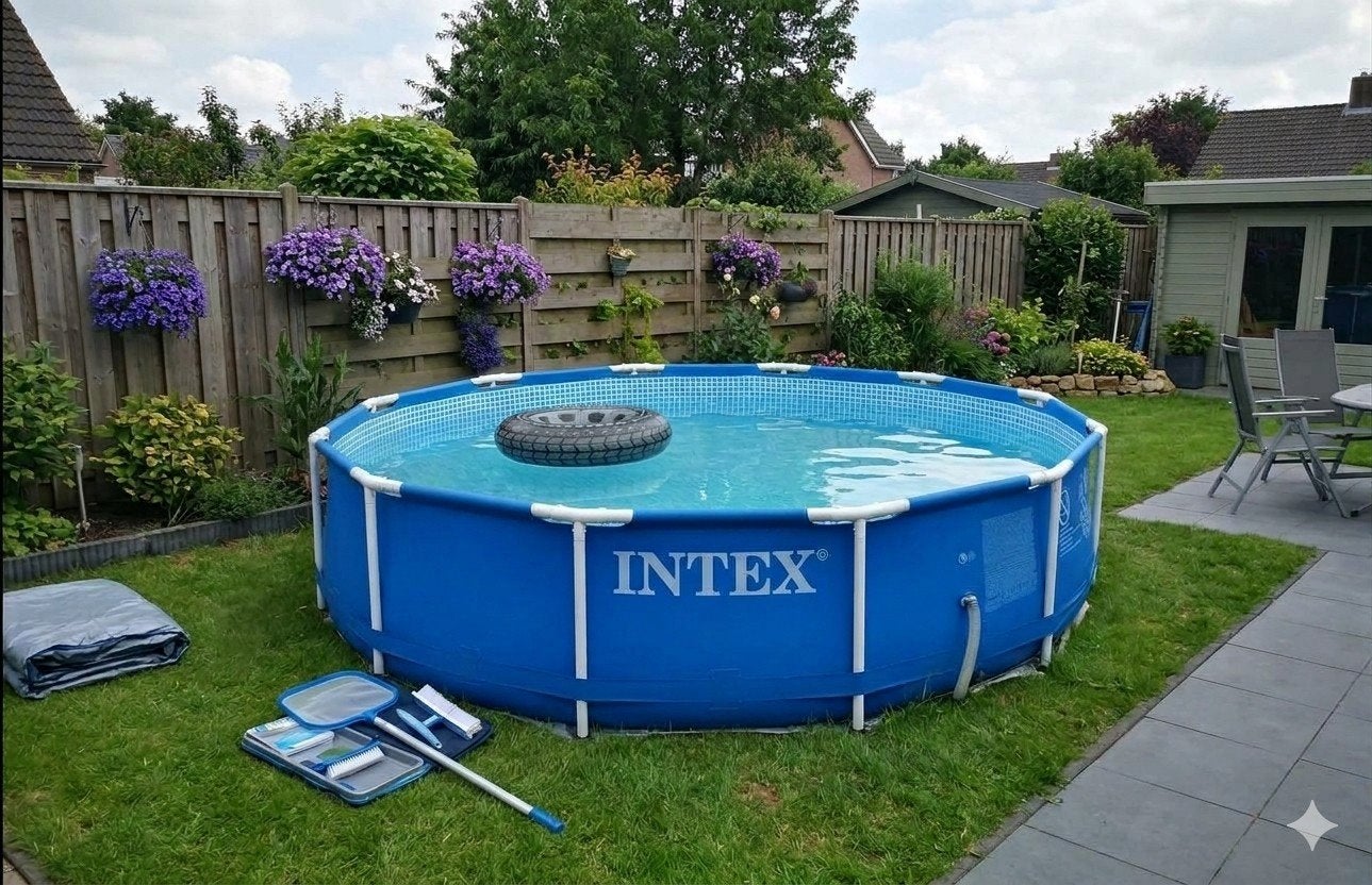 Intex Opzetzwembad - doorsnede 3,66 meter Compleet met acce, Tuin en Terras, Ophalen, Rechthoekig, Opzetzwembad, Minder dan 80 cm
