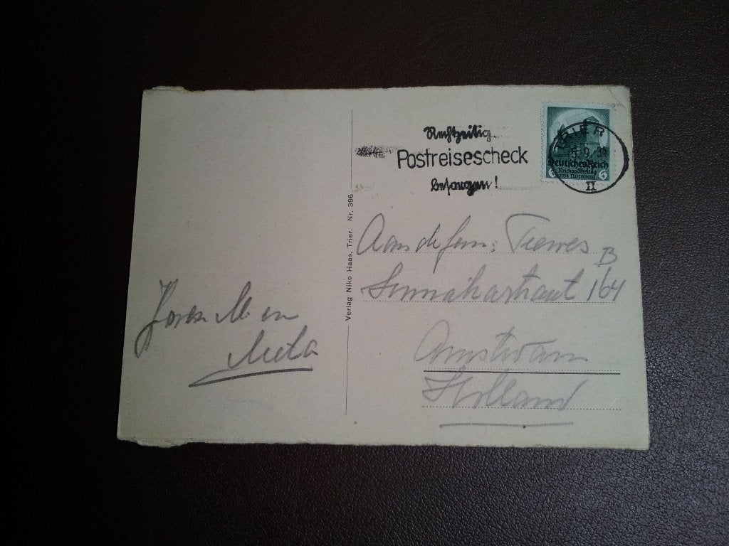 Ansichtkaart oud Duitse-Rijk 1934 Trier St Matthias Basilika, Postzegels en Munten, Brieven en Enveloppen | Buitenland, Ophalen of Verzenden