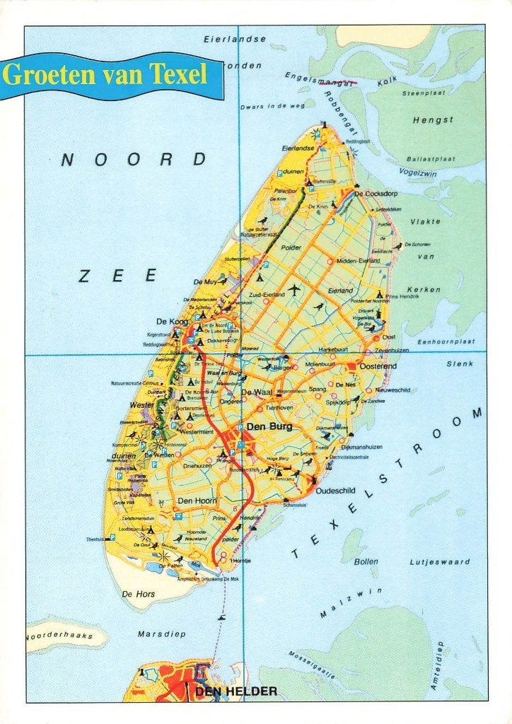 Groeten van Texel, Ophalen of Verzenden, 1980 tot heden, Gelopen, Waddeneilanden