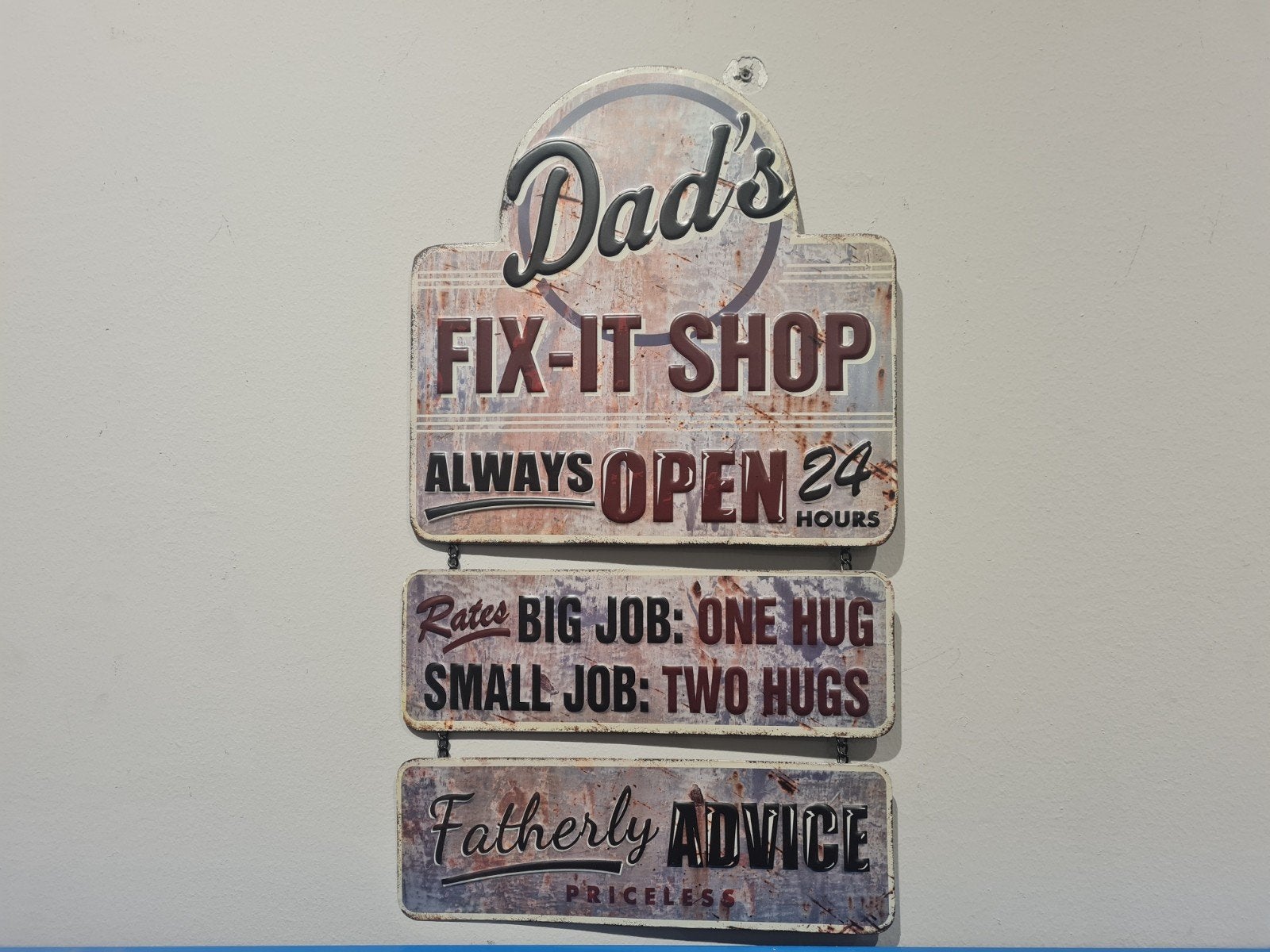 Dad's Fix-It Shop Wandbord - Vintage Stijl Decoratie, Vintage, Meerkleurig, Onbekend, Ophalen of Verzenden