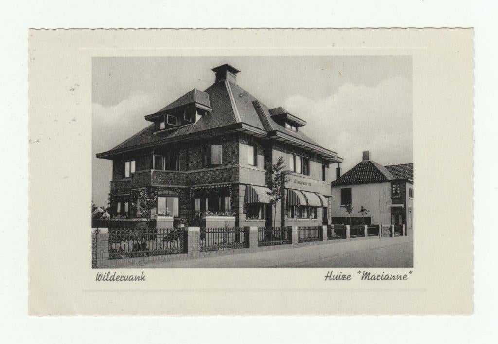 Wildervank - Huize Marianne (kaart heeft gelopen in 1938), Verzenden, 1920 tot 1940, Gelopen, Groningen
