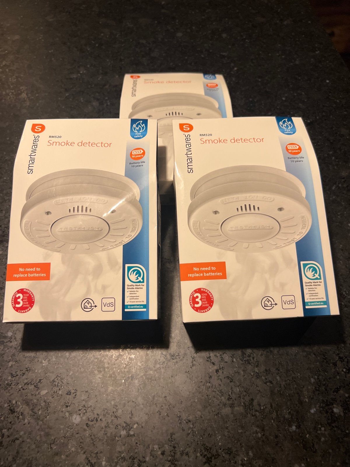 Smartwares Rookmelder RM520 - 10 jaar batterij (3 stuks), Detector, Sensor of Melder, Nieuw, Ophalen of Verzenden, Rook
