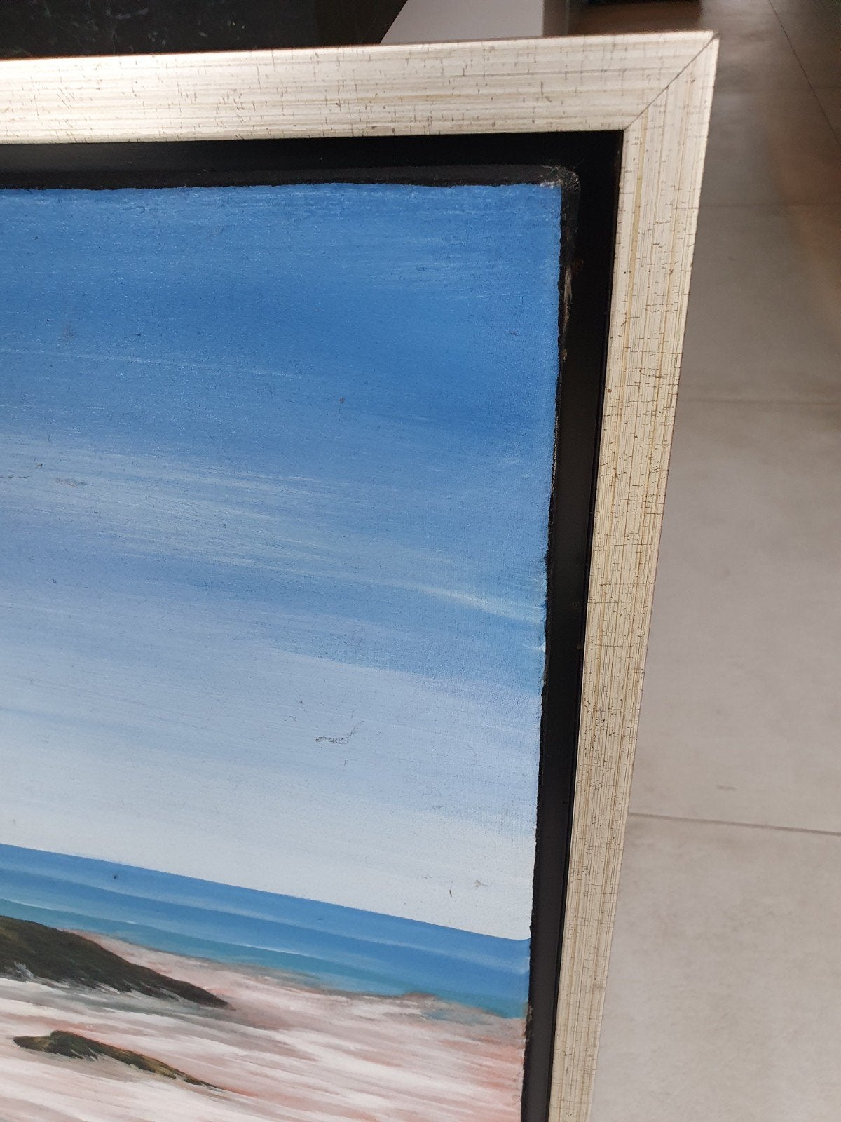 schilderij kust van Bali, Ophalen
