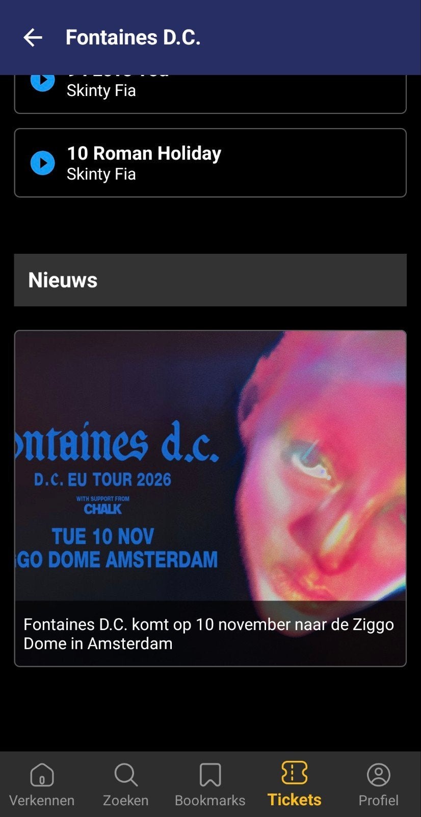Fontaines D.C Ziggo Dome  10 nov,  2 zitplaatsen naast elka, Twee personen, November