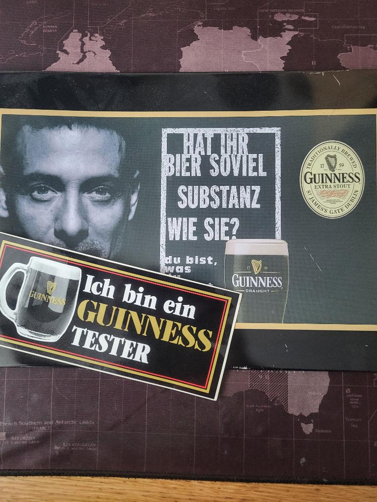 GUINNESS BEER -312- GUINNESS TRINKEN UND TESTEN., Verzamelen, Biermerken, Ophalen, Zo goed als nieuw, Reclamebord, Plaat of Schild