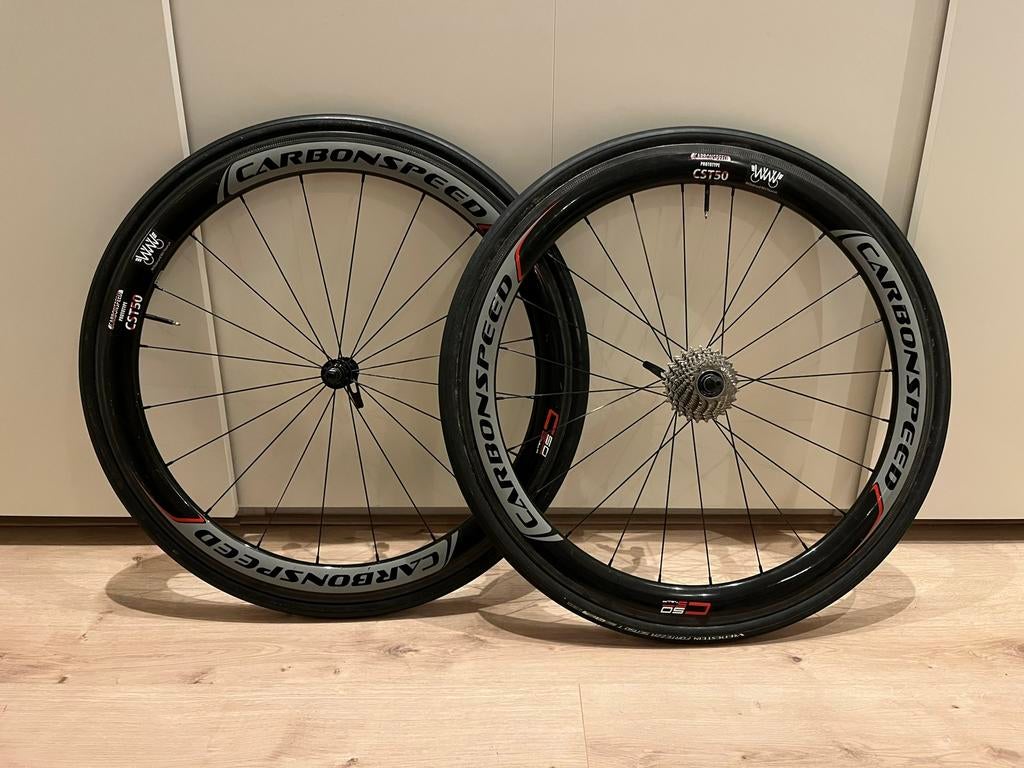 C50 Carbon wielset 50mm carbon shimano, Ophalen of Verzenden, Zo goed als nieuw, Overige typen