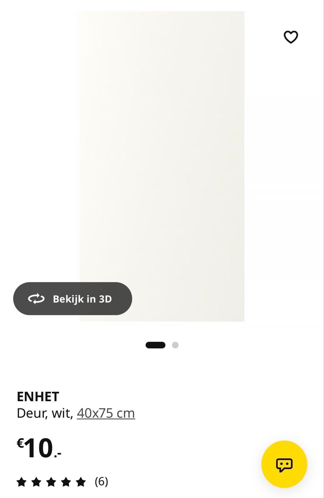 4x IKEA Enhet deurtjes wit 40x75 cm (nieuw), Ophalen, Zo goed als nieuw