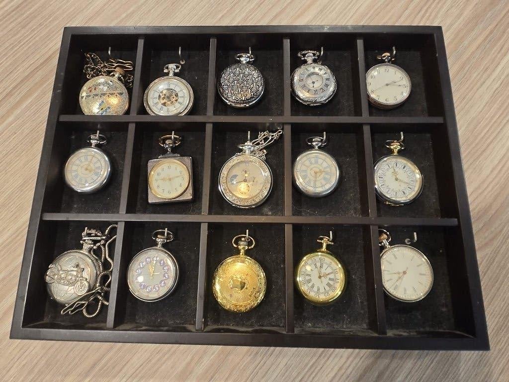 15 decoratieve zakhorloges – diverse modellen (set 7/7), Overige merken, Overige materialen, Zakhorloge, 1960 of later