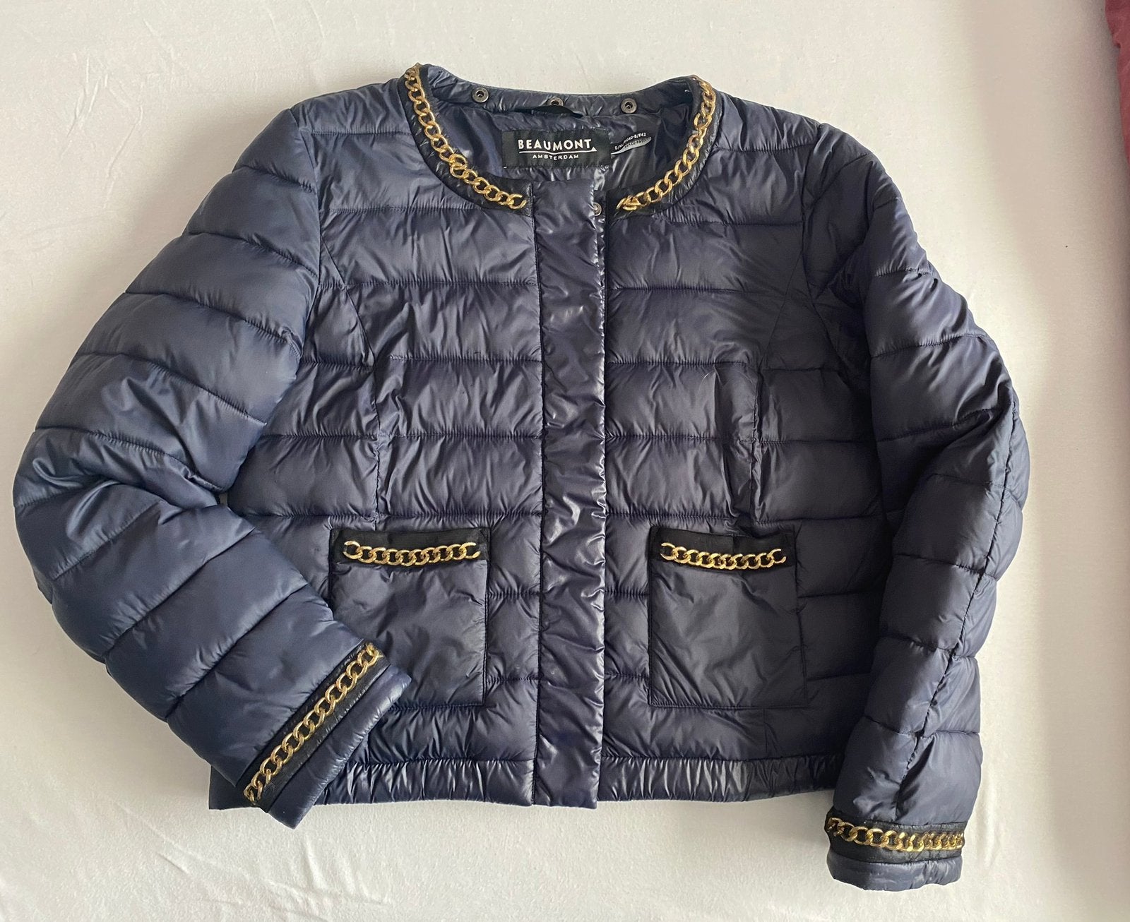 Beaumont 40 Blauw donsjasje doorgestikt Tussenjas dons, Kleding | Dames, Ophalen of Verzenden, Zo goed als nieuw, Maat 38/40 (M)