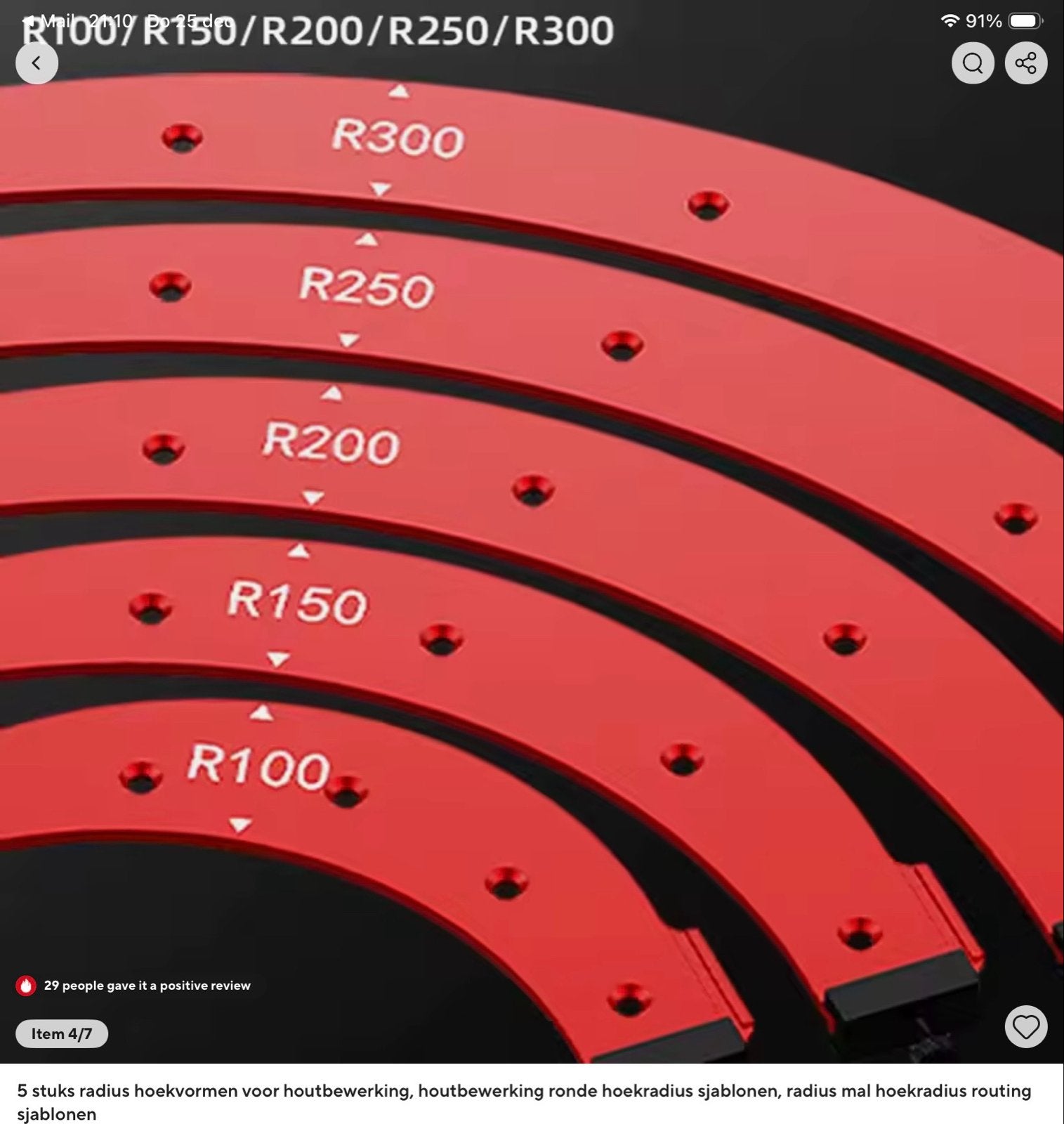 Radius Freesmallen Set (R100-R300) - Rood Geanodiseerd Alumi, Ophalen of Verzenden, Nieuw, Overige soorten