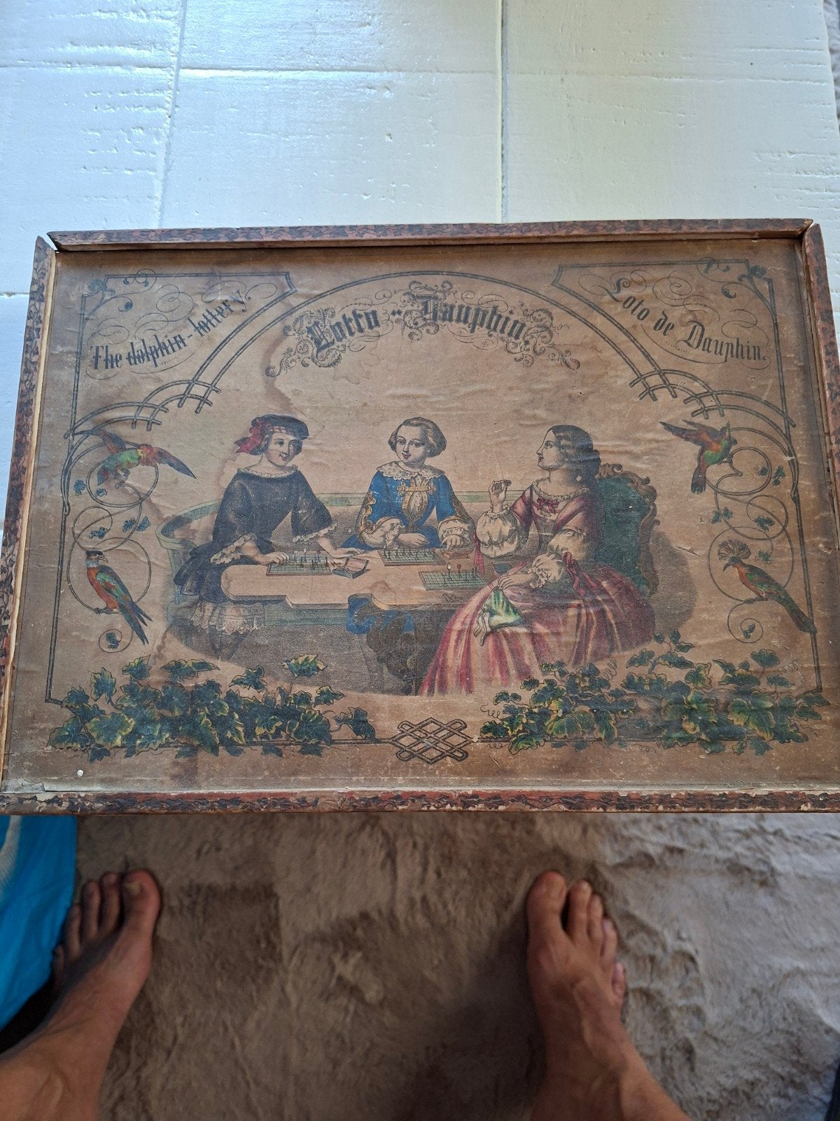 antieke bordspel is een "Lotto Dauphin" uit 1830/1840, Ophalen of Verzenden