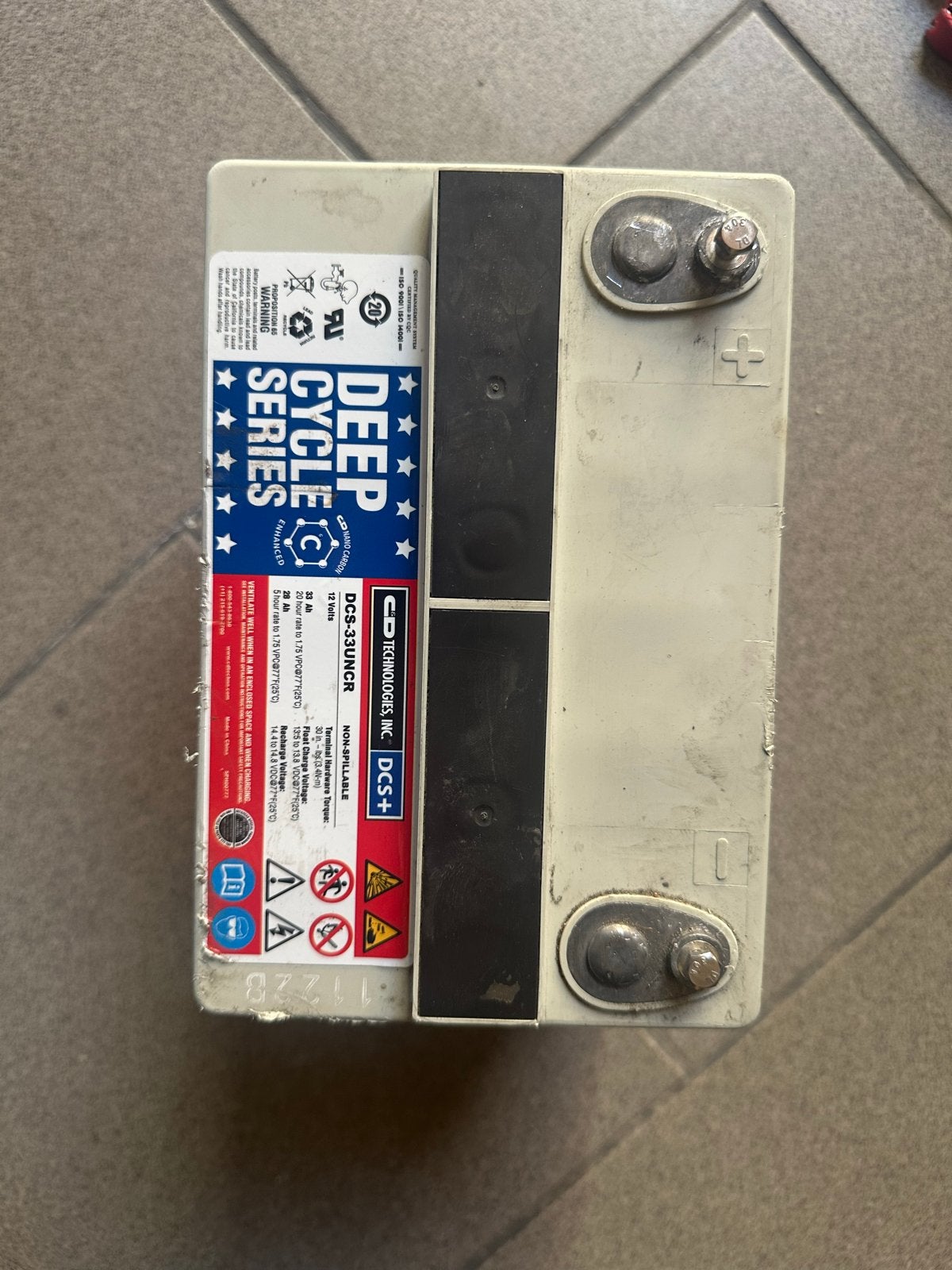 Originele Tesla 12v accu - Deep Cycle Series DCS-33UNCR, Ophalen of Verzenden, Gebruikt, Overige automerken