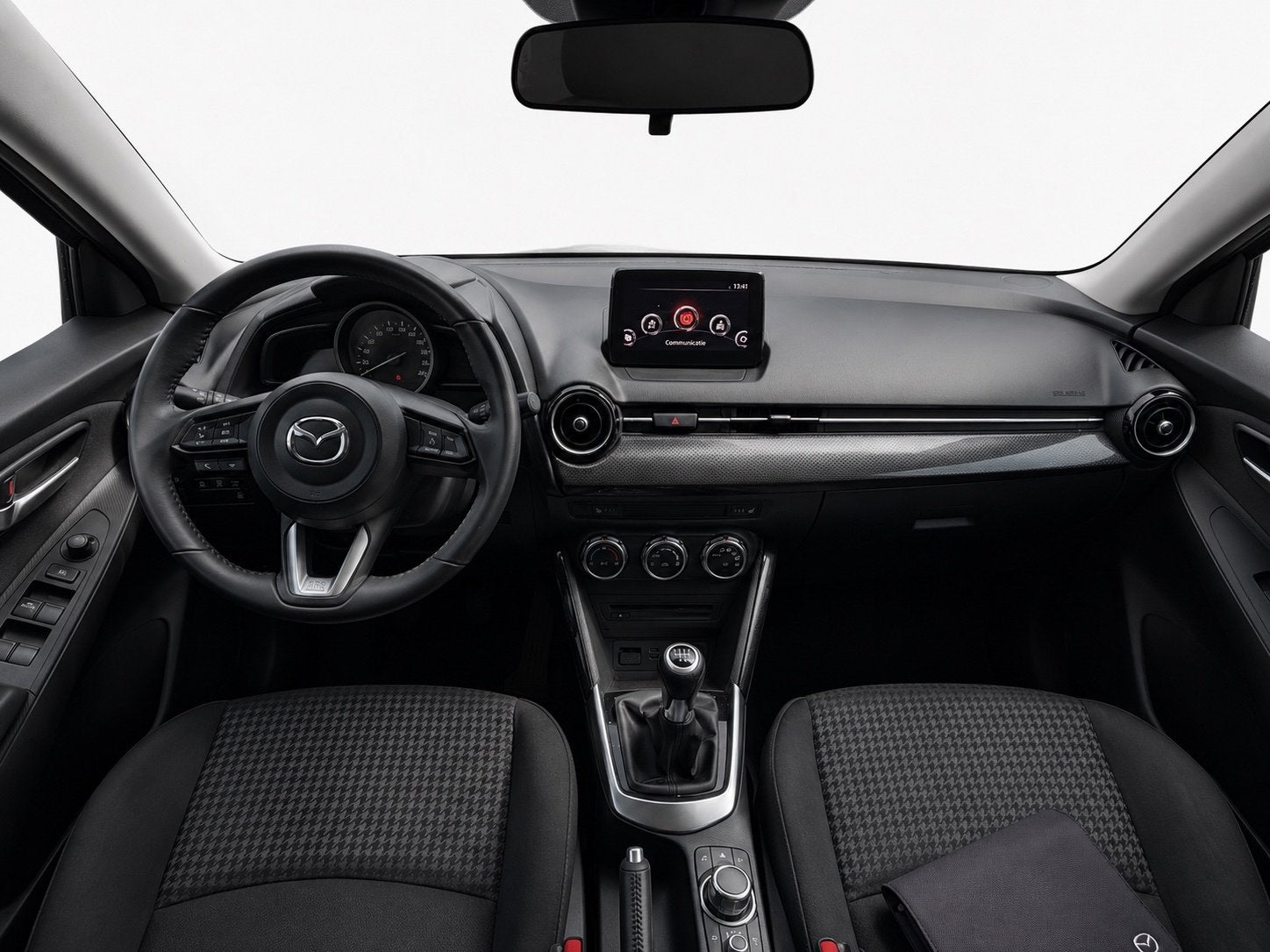 Mazda 2 1.5 Skyactiv-D Skylease GT+Airco+Cruise+DealerOnderh, Auto's, Mazda, Voorwielaandrijving, Stof, Gebruikt, Zwart