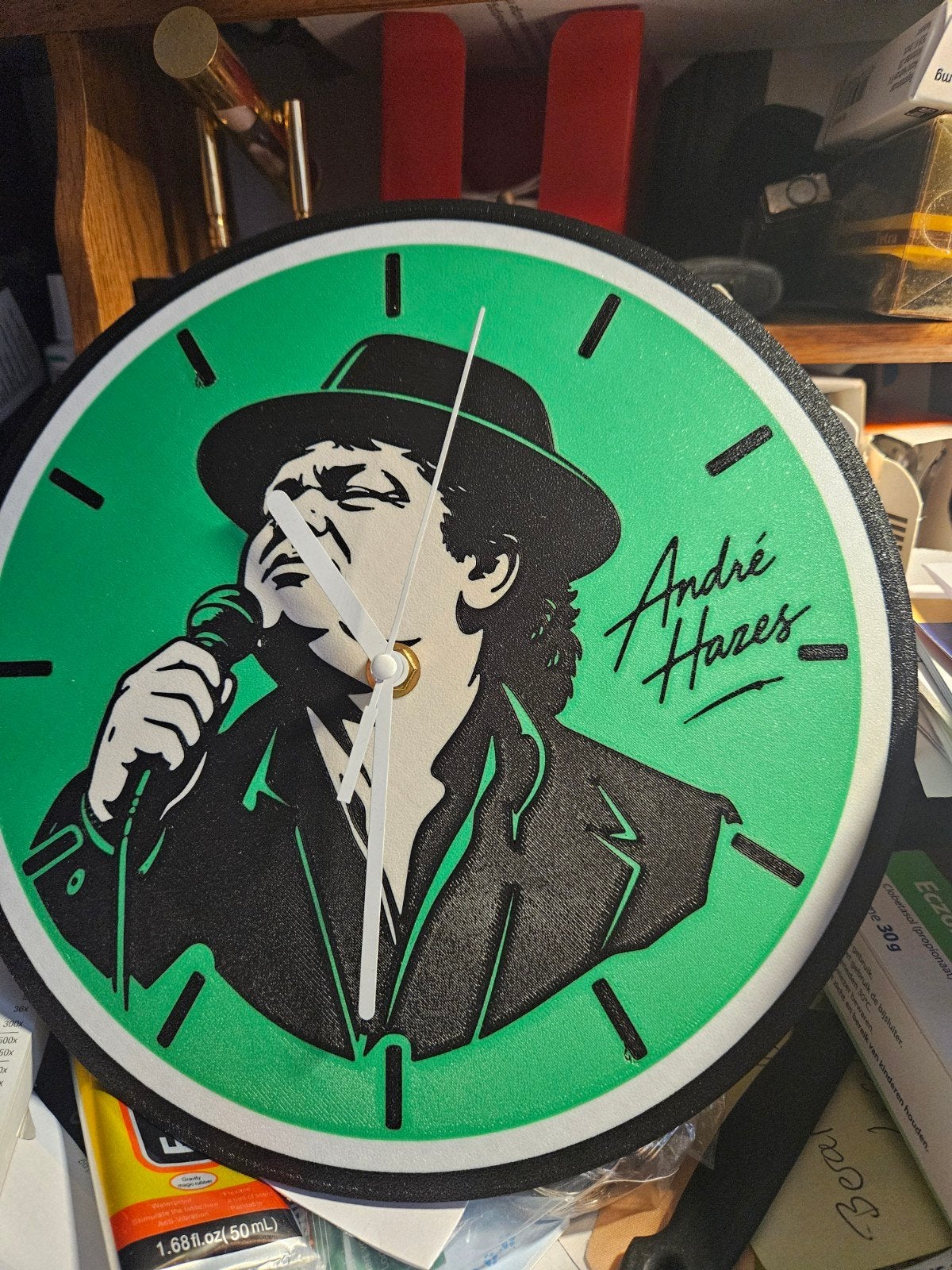 André Hazes Klok voor Mancave - Uniek Design afmeting 24 cm, Ophalen of Verzenden