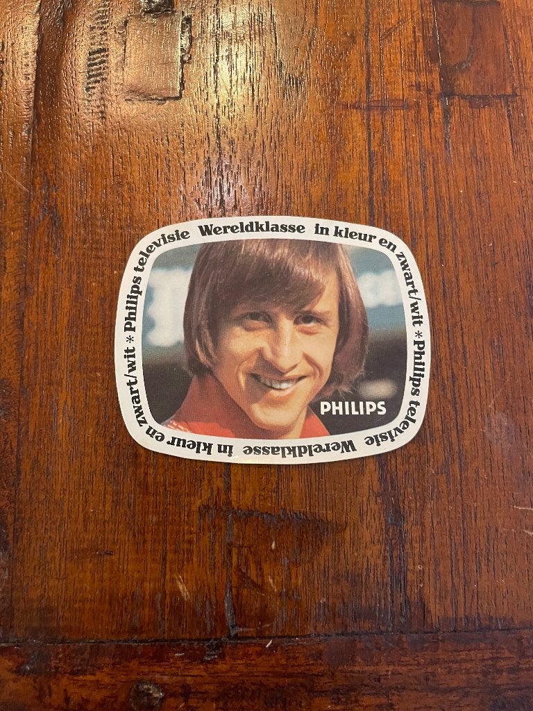 Vintage sticker Johan Cruijff, Verzamelen, Stickers, Ophalen of Verzenden, Nieuw, Sport