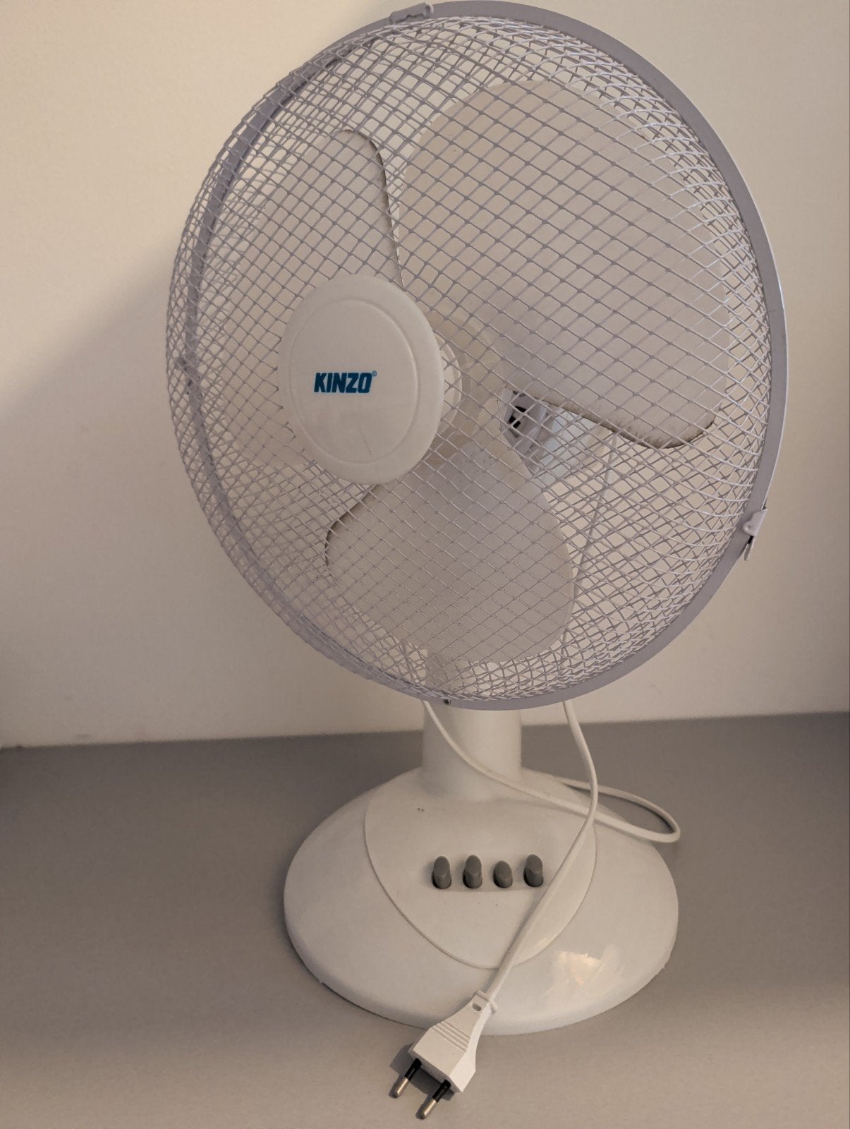 Kinzo Tafelventilator Wit in goede Staat, Witgoed en Apparatuur, Ophalen of Verzenden, Gebruikt, Tafelventilator